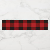 Étiquette Pour Bouteilles D'eau fête plaid rouge rustique d'hiver bûcheron (Étiquettes simples)