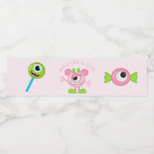 Étiquette Pour Bouteilles D'eau Fête sur le thème de Little Girl Monster (Étiquettes simples)
