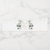 Étiquette Pour Bouteilles D'eau Feuilles d'or Eucalyptus Foliage (Étiquettes simples)