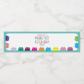 Étiquette Pour Bouteilles D'eau Fille de chat fête d'anniversaire (Étiquettes simples)