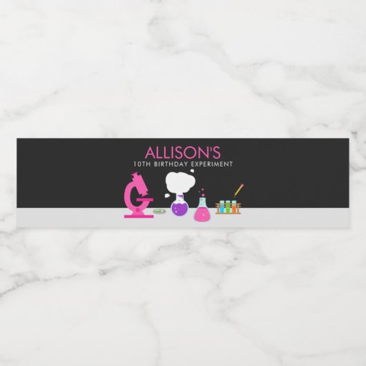 Étiquette Pour Bouteilles D'eau Fille de science (Étiquettes simples)