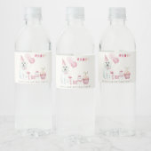 Étiquette Pour Bouteilles D'eau Filles mignonnes Roses Fête Chien Chien Robe N'Imp (Bouteilles)