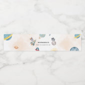 Étiquette Pour Bouteilles D'eau First Trip Around the Sun space animals Birthday  (Étiquettes simples)