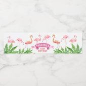 Étiquette Pour Bouteilles D'eau Flamant rose tropical (Étiquettes simples)