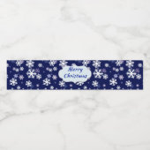 Étiquette Pour Bouteilles D'eau Flèches de neige bleues et blanches sur fond bleu  (Étiquettes simples)