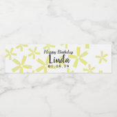 Étiquette Pour Bouteilles D'eau Fleur Jaune Daisy Joyeux Anniversaire (Étiquettes simples)
