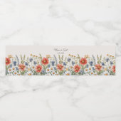 Étiquette Pour Bouteilles D'eau Fleur sauvage coloré (Étiquettes simples)