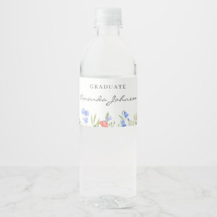 Étiquette Pour Bouteilles D'eau Fleur sauvage de la fête de l'infirmière
