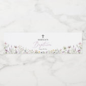 Étiquette Pour Bouteilles D'eau Fleur sauvage fille Baptême bouteille d'eau Étique (Étiquettes simples)