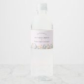Étiquette Pour Bouteilles D'eau Fleur sauvage simple Fern Lavender Mariage (Devant)