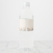 Étiquette Pour Bouteilles D'eau Fleur sauvage simple Fern Mariage beige (Dos)