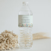 Étiquette Pour Bouteilles D'eau Fleur sauvage simple Fern Mint Mariage vert