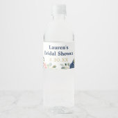 Étiquette Pour Bouteilles D'eau Fleurs Aquarelle Élégantes (Devant)