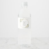 Étiquette Pour Bouteilles D'eau Fleurs blanches, Fleurs de crème, Boho, Baby showe (Devant)