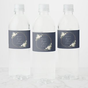 Étiquette Pour Bouteilles D'eau Fleurs blanches, Fleurs de crème, Boho, Fête des m