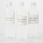Étiquette Pour Bouteilles D'eau Fleurs blanches gravées argent (Bouteilles)