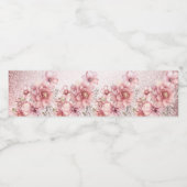 Étiquette Pour Bouteilles D'eau Fleurs d'aquarelle rose fêtards Parties scintillan (Étiquettes simples)