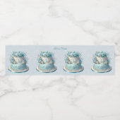 Étiquette Pour Bouteilles D'eau Fleurs de gâteau bleu Étiquette de bouteille d'eau (Étiquettes simples)