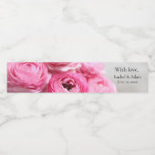 Étiquette Pour Bouteilles D'eau Fleurs de ranunculus roses (Étiquettes simples)