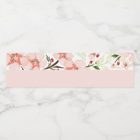 Étiquette Pour Bouteilles D'eau Fleurs roses (Étiquettes simples)