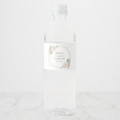 Étiquette Pour Bouteilles D'eau Fleurs Rouges, Fleurs Roses, Verdure, Mariage (Devant)