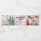 Étiquette Pour Bouteilles D'eau Fleurs tropicales et aquarelle feuille (Étiquettes simples)