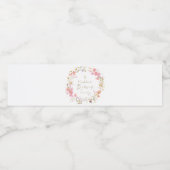 Étiquette Pour Bouteilles D'eau fleurs wreath Baptême (Étiquettes simples)