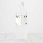 Étiquette Pour Bouteilles D'eau Floral blanc (Dos)