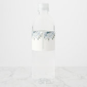 Étiquette Pour Bouteilles D'eau Floral bleu Mariage espagnol (Dos)