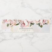 Étiquette Pour Bouteilles D'eau Floral rose mariage (Étiquettes simples)
