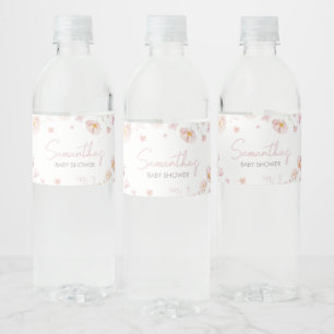 Étiquette Pour Bouteilles D'eau Floral rose printemps bébé dans le Baby shower en
