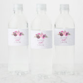 Étiquette Pour Bouteilles D'eau Flore de Fuchsia et de prune (Bouteilles)