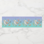 Étiquette Pour Bouteilles D'eau Flore de Little Blue Bird (Étiquettes simples)