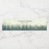 Étiquette Pour Bouteilles D'eau Foggy Green Pine Forest Mariage rustique (Étiquettes simples)
