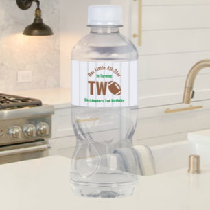 Étiquette Pour Bouteilles D'eau Football étoilé 2e anniversaire