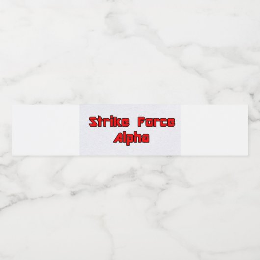 Étiquette Pour Bouteilles D'eau Force de frappe Alpha (Étiquettes simples)