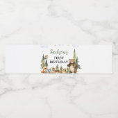 Étiquette Pour Bouteilles D'eau Forêt d'animaux forestiers 1er anniversaire (Étiquettes simples)