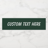 Étiquette Pour Bouteilles D'eau Forêt uni vert foncé uni (Étiquettes simples)