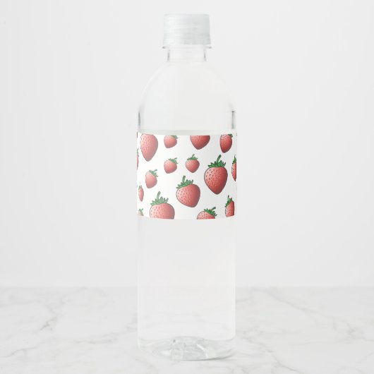 Étiquette Pour Bouteilles D'eau Fraise (Devant)