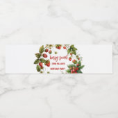 Étiquette Pour Bouteilles D'eau fraise 1er anniversaire Berry 1er (Étiquettes simples)