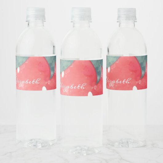 Étiquette Pour Bouteilles D'eau Fraise d'aquarelle mignonne (Bouteilles)