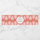 Étiquette Pour Bouteilles D'eau Fraise mignonne Anniversaire Berry First (Étiquettes simples)
