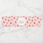 Étiquette Pour Bouteilles D'eau Fraise rose fête d'anniversaire (Étiquettes simples)