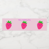 Étiquette Pour Bouteilles D'eau Fraise rose mignonne Fille 1er anniversaire fête (Étiquettes simples)