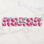 Étiquette Pour Bouteilles D'eau Fraise rose sur arrière - plan blanc (Étiquettes simples)