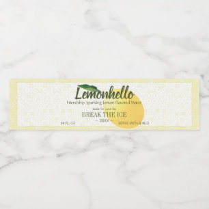 Étiquette Pour Bouteilles D'eau Fruit citron   Amitié Hello Funny