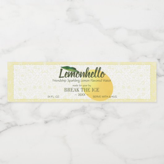 Étiquette Pour Bouteilles D'eau Fruit citron | Amitié Hello Funny (Étiquettes simples)