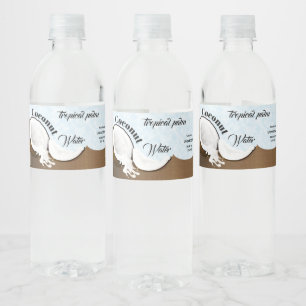 Étiquette Pour Bouteilles D'eau Fruits tropicaux de la noix de coco