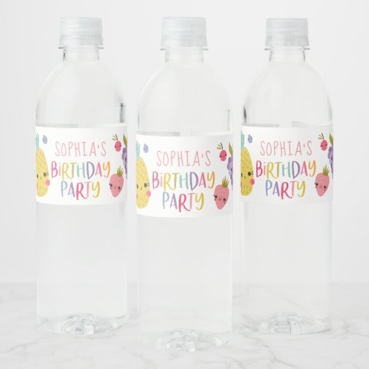 Étiquette Pour Bouteilles D'eau Frutti fête d'anniversaire (Bouteilles)