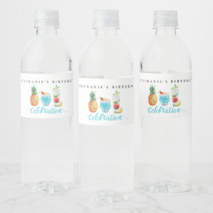 Étiquette Pour Bouteilles D'eau Fun Summer Celebration Cocktail Anniversaire